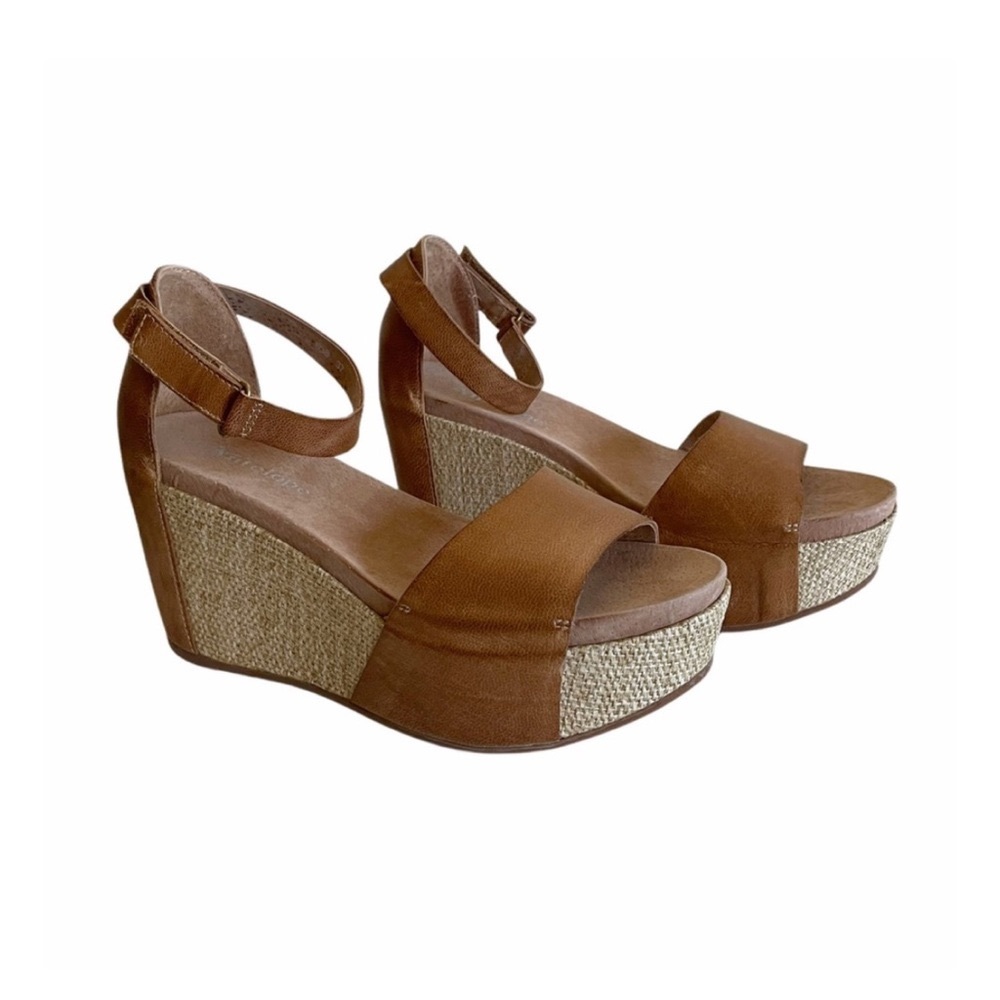 Antelope Tan Leather Platform Gladiator Sandal